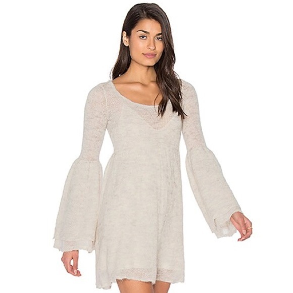 Free People x REVOLVE Ivory Juliet Babydoll Dress alpaca wool blend size small - Picture 2 of 7